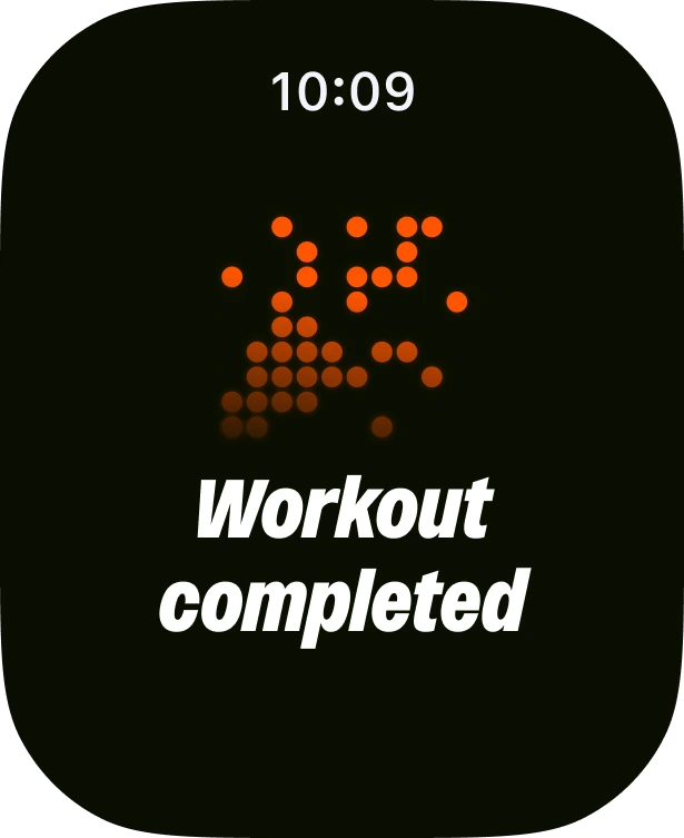 Workout completed on Apple Watch