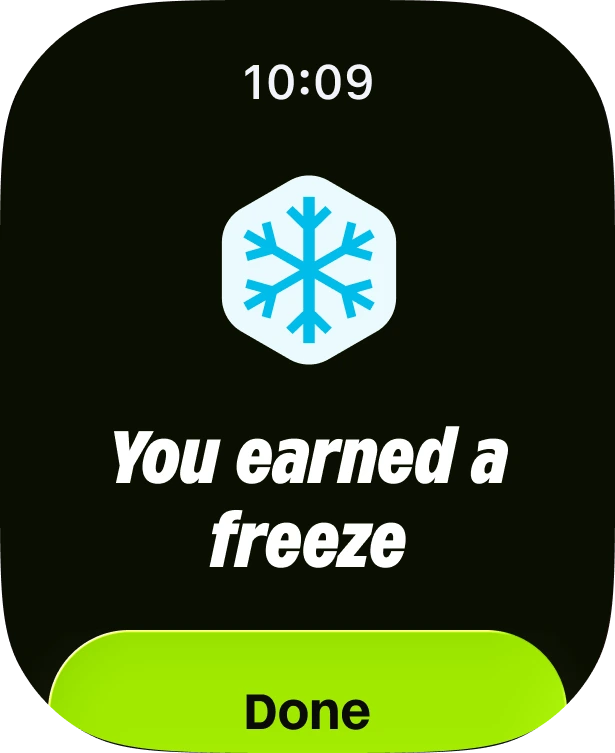 Apple Watch: you earned a freeze