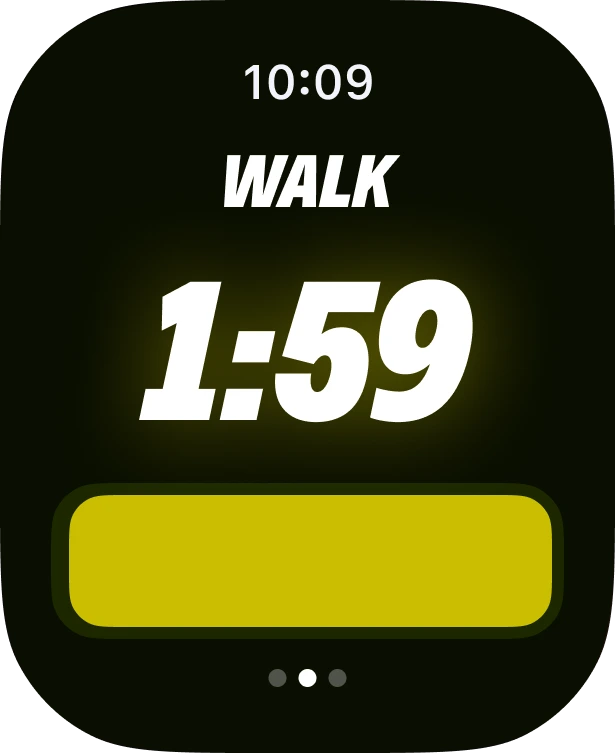Walk interval on Apple Watch: 1:59 left